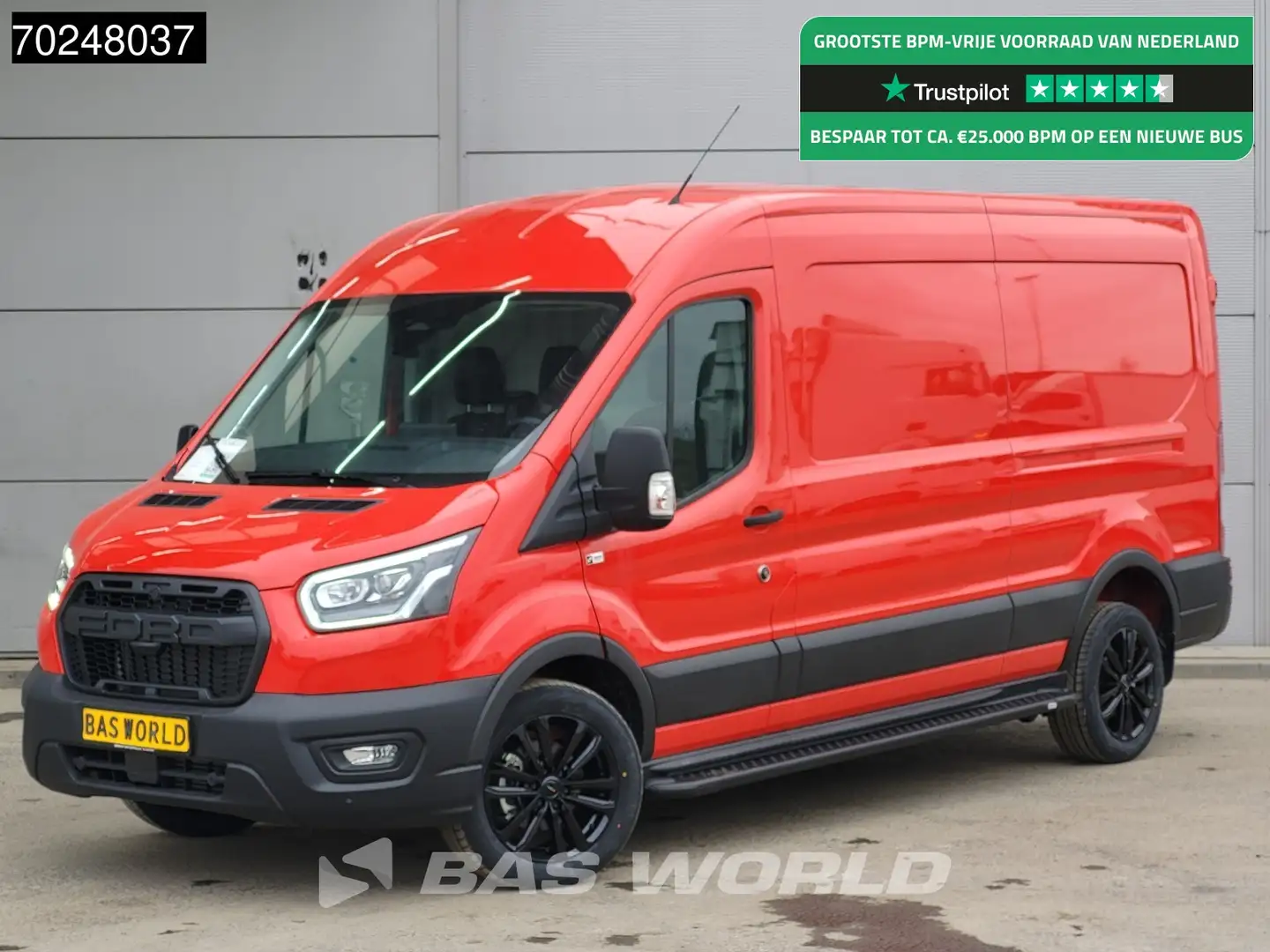 Ford Transit 165pk Automaat Limited Black Edition L3H2 Nwe mode Rood - 1