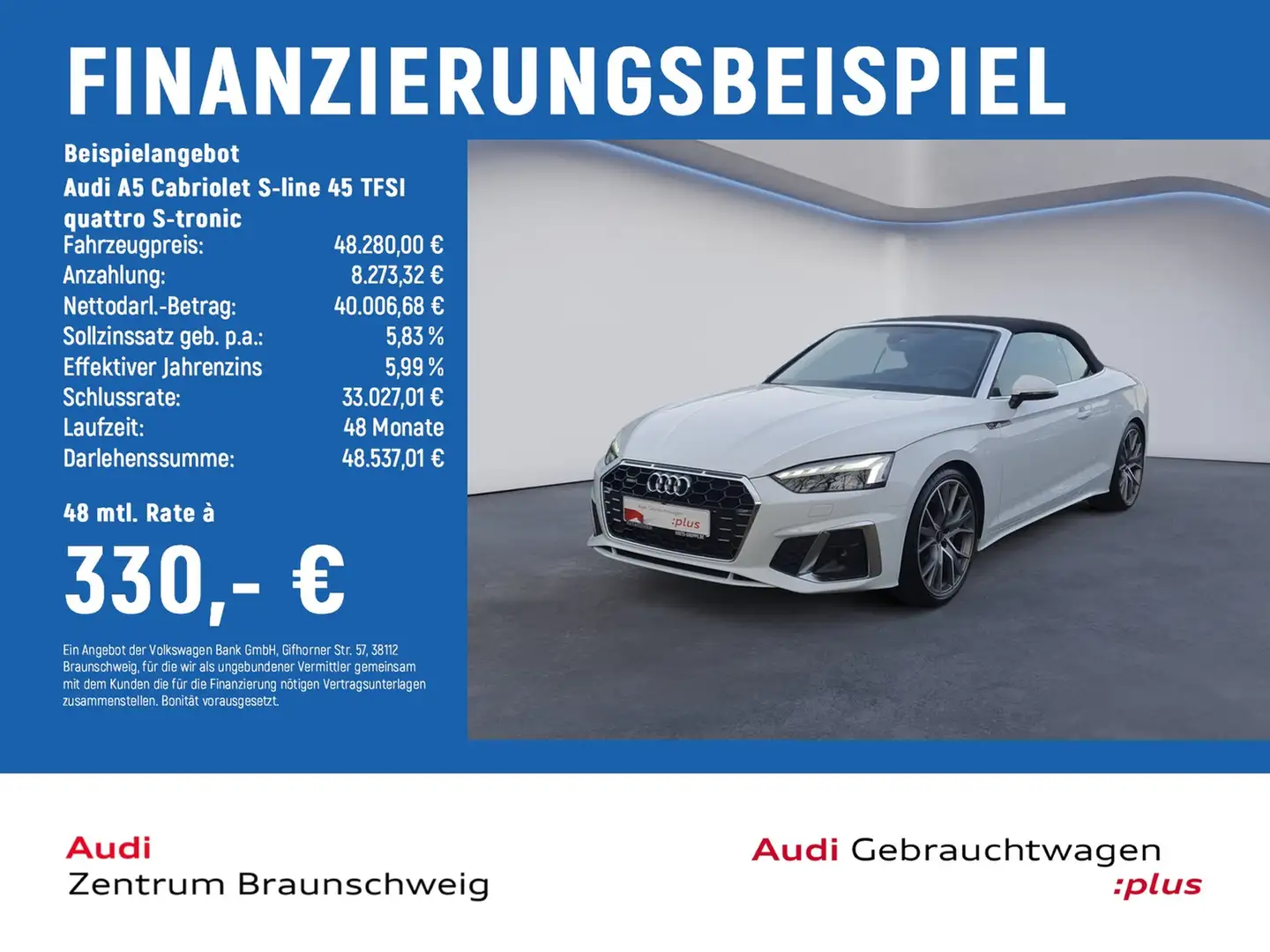 Audi A5 Cabriolet S-line 45 TFSI quattro S-tronic MATRI... Weiß - 2