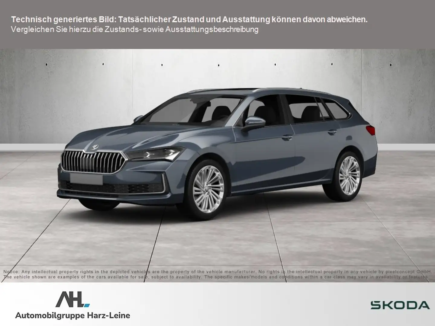 Skoda Superb Combi 2.0 TDI L&K DSG Matrix AHK Navi ACC HuD Pano Grijs - 1