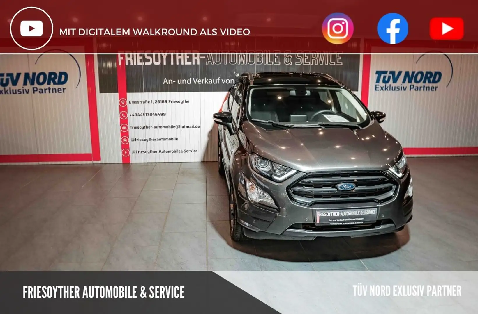 Ford EcoSport ST-Line Schiebedach B&O Kamera LED Grau - 1