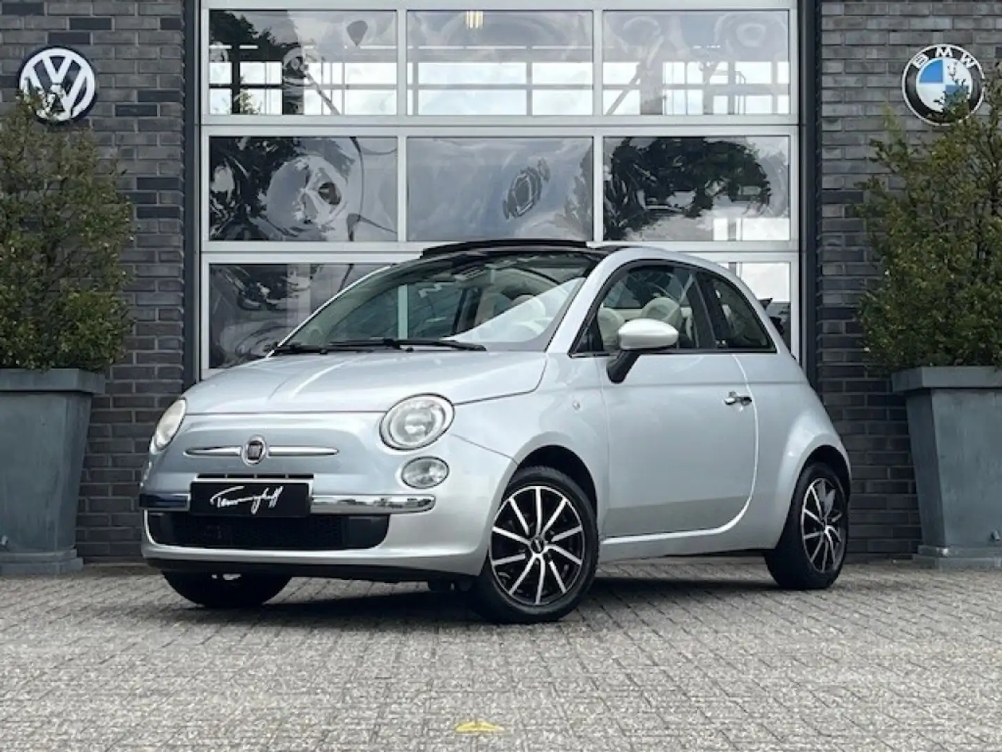 Fiat 500 1.2 LOUNGE CABRIO AIRCO CARPLAY Grijs - 1