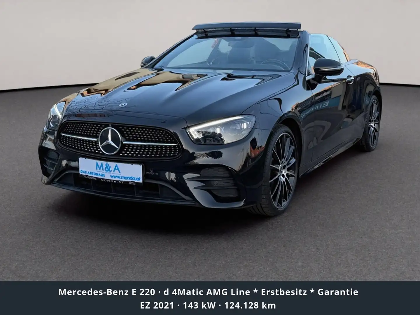 Mercedes-Benz E 220 d 4Matic AMG Line * Erstbesitz * Garantie Schwarz - 2