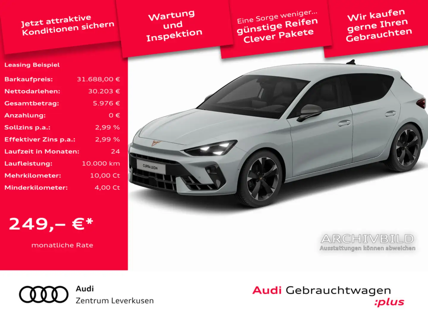 CUPRA Leon DSG NAVI VIRT LEDER ACC KAM SHZ CARPLAY Weiß - 1
