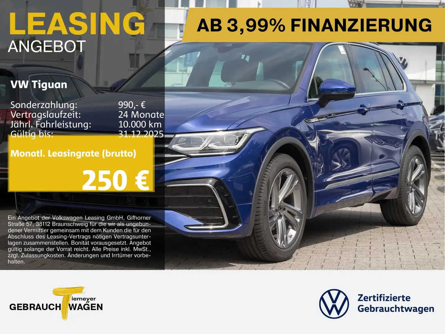 Volkswagen Tiguan 2.0 TDI R-LINE IQ.LIGHT AHK KAMERA LM19 Blau - 1