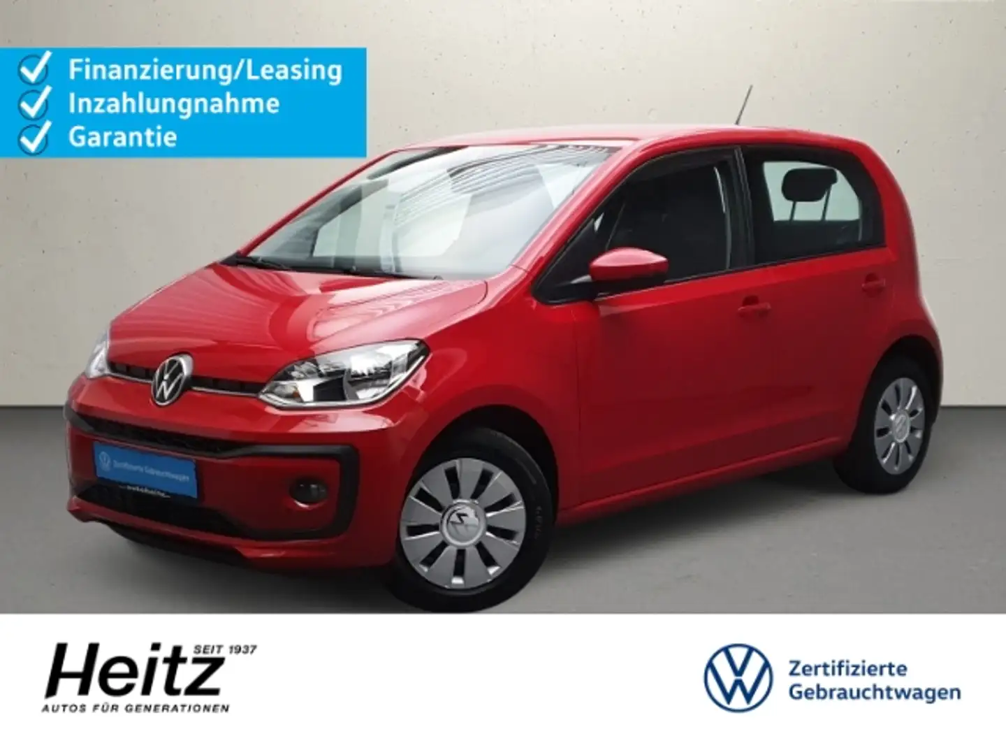 Volkswagen up! 1.0 5-Türer Klima SHZ Tempom PDC Rückfahrkam Rot - 1