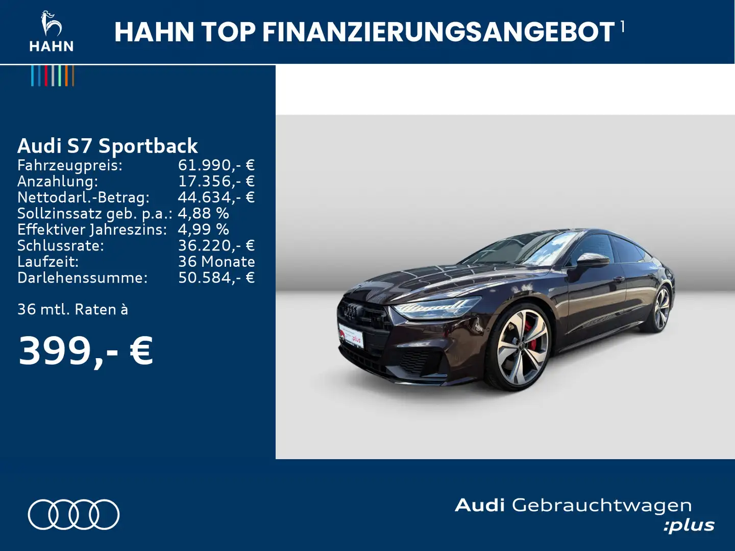 Audi S7 TDI qua S-Trc HUD B&O Pano 360° Violett - 2