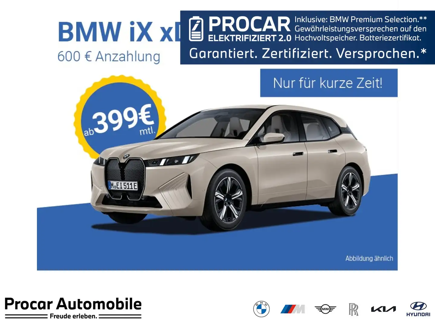 BMW iX xDrive40 AHK, DA Prof., PA Prof., H/K, DAB Rot - 1
