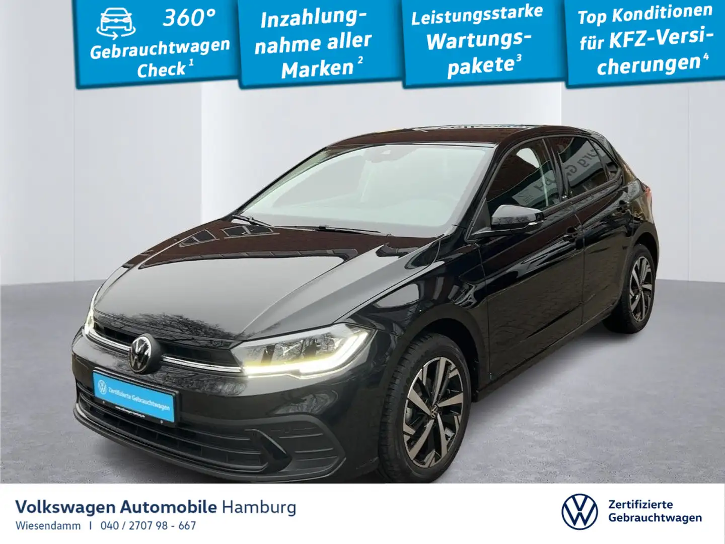 Volkswagen Polo 1.0 TSI Move Navi Klima Rückfkamera Schwarz - 1
