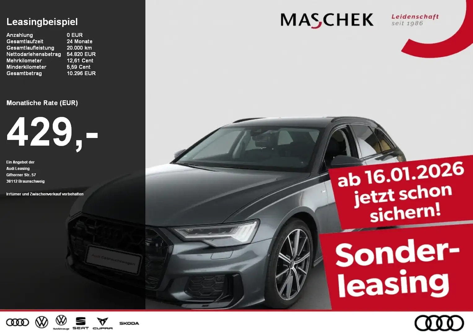 Audi A6 Avant S line 45 TFSI quat AHK Black HD-Matrix B&O Gris - 1
