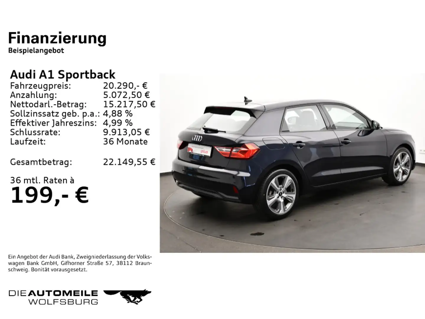 Audi A1 35 TFSI S-tronic advanced LED/Einpa Blau - 2