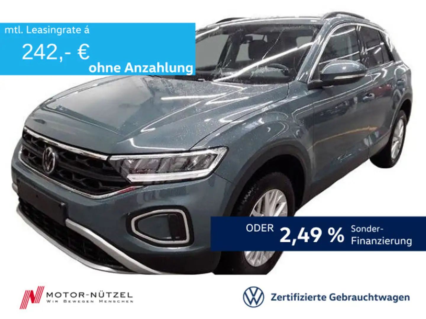 Volkswagen T-Roc 1.0 TSI LIFE 5JG+LED+NAVI+STDHZG+SHZ+DAB Blau - 1