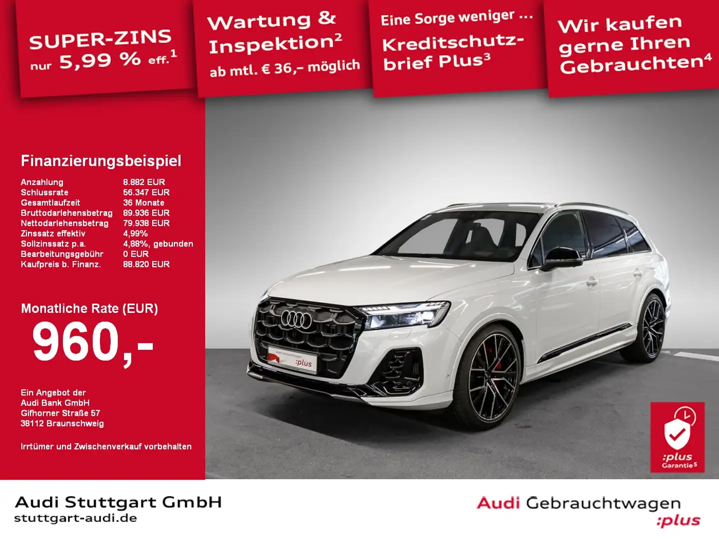 Audi Q7 SUV TFSIe S line 60 TFSI e quattro tiptronic Weiß - 1