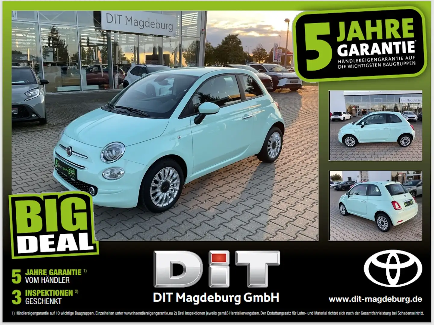 Fiat 500 1.0 Lounge LM+PDC+Facelift+CarPlay+DAB Verde - 1