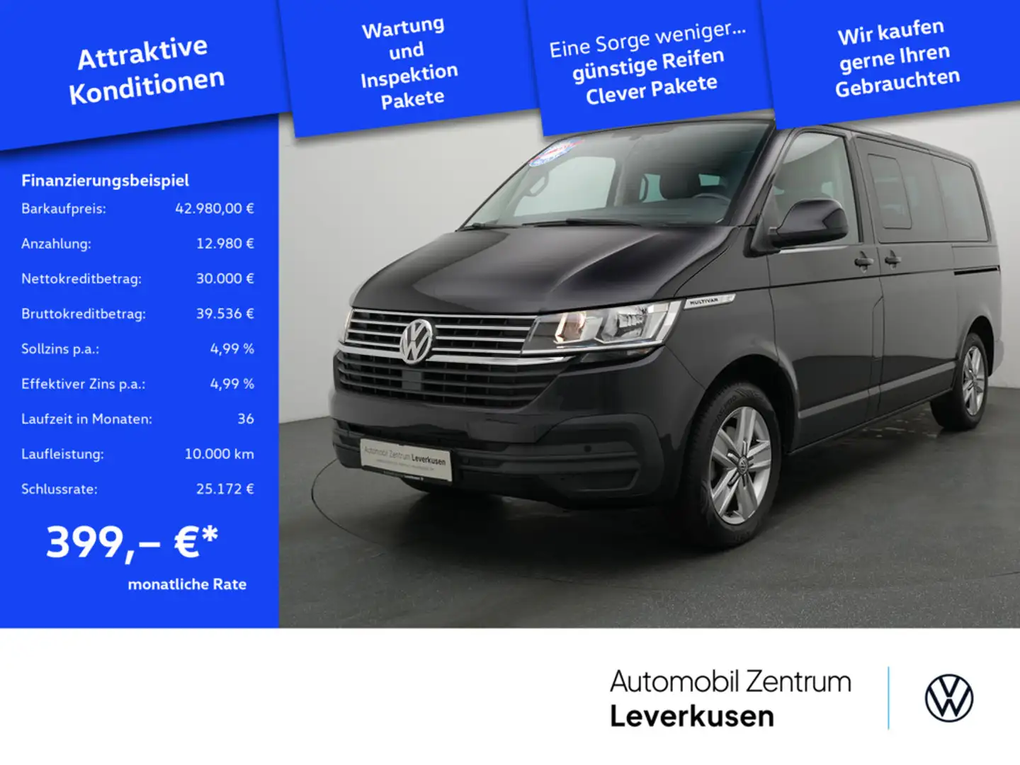 Volkswagen T6.1 Multivan Generation Six NAVI LEDER KAM A Grau - 1