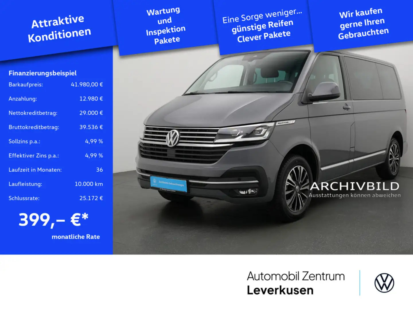 Volkswagen T6.1 Multivan Generation Six 7-SITZER AHK LED Grau - 1