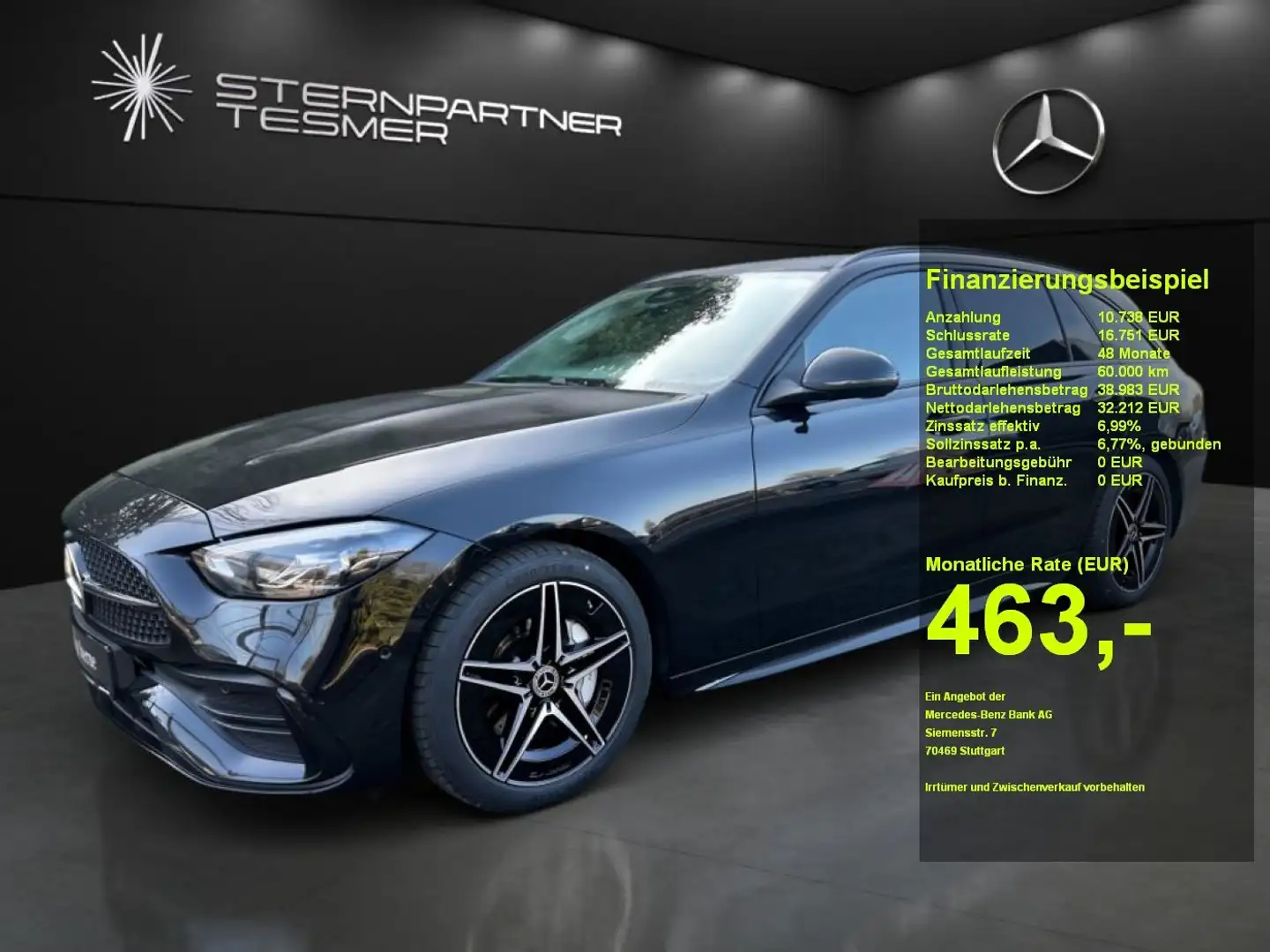 Mercedes-Benz C 220 d T +AMG+Night+MBUX+KAMERA+PANO+NAVI+AUT Schwarz - 1