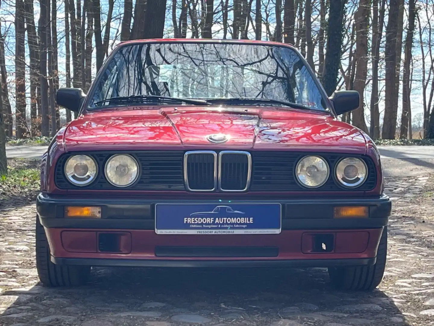 BMW 318 i E30 Cabrio Calypsorot, Leder Schwarz Rot - 2