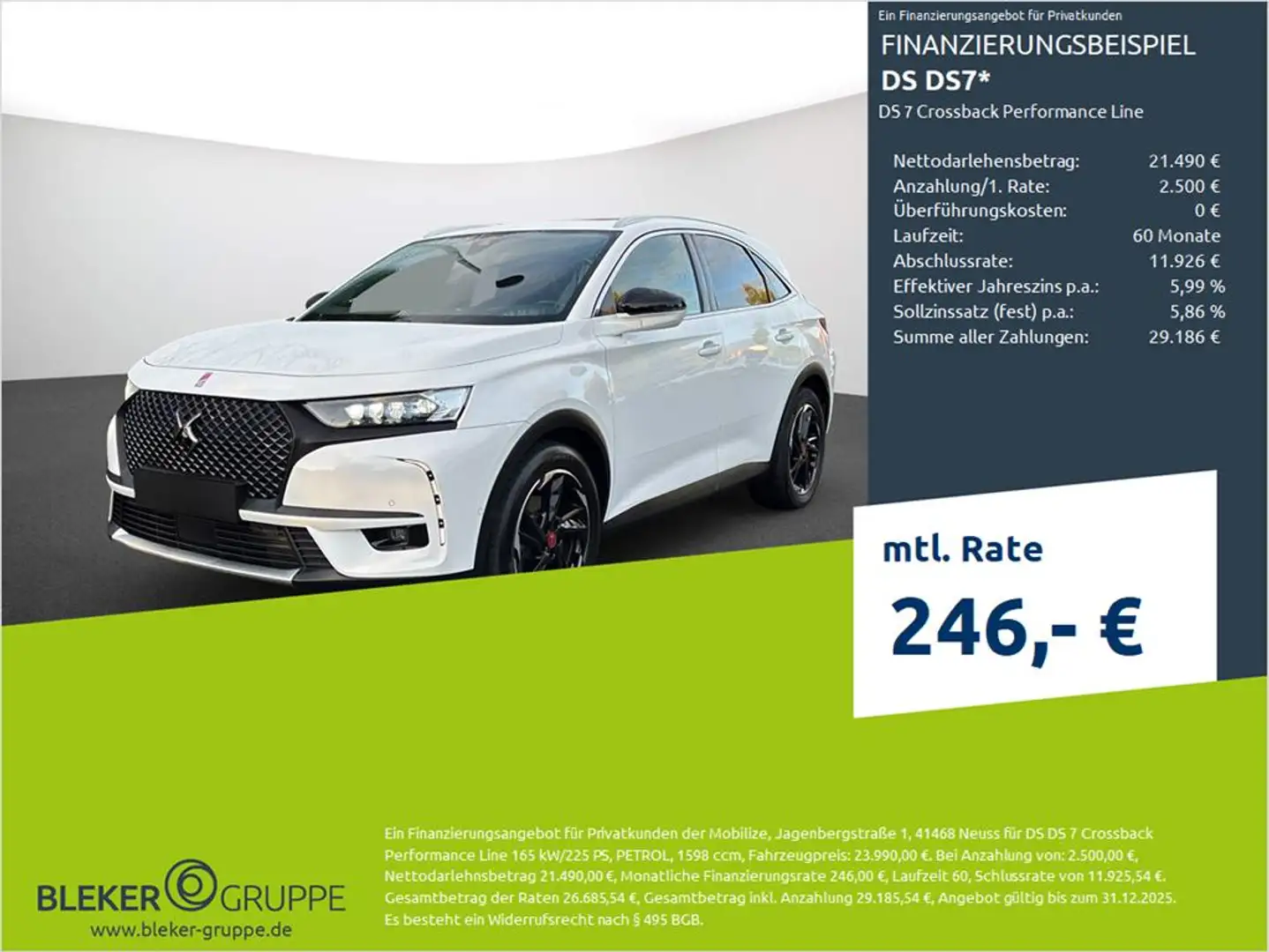 DS Automobiles DS 7 DS7 Crossback Performance Line Blanc - 1