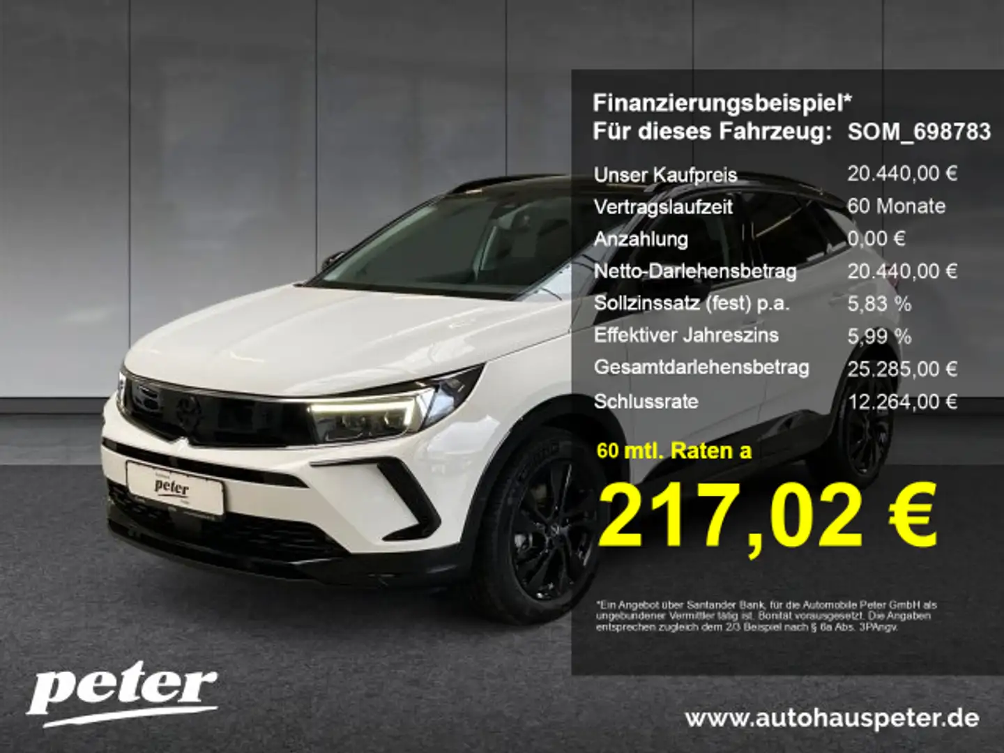 Opel Grandland Grandland 1.2 Turbo GS Line Klimaautomatik Alcantara Sitzheizung Weiß - 1