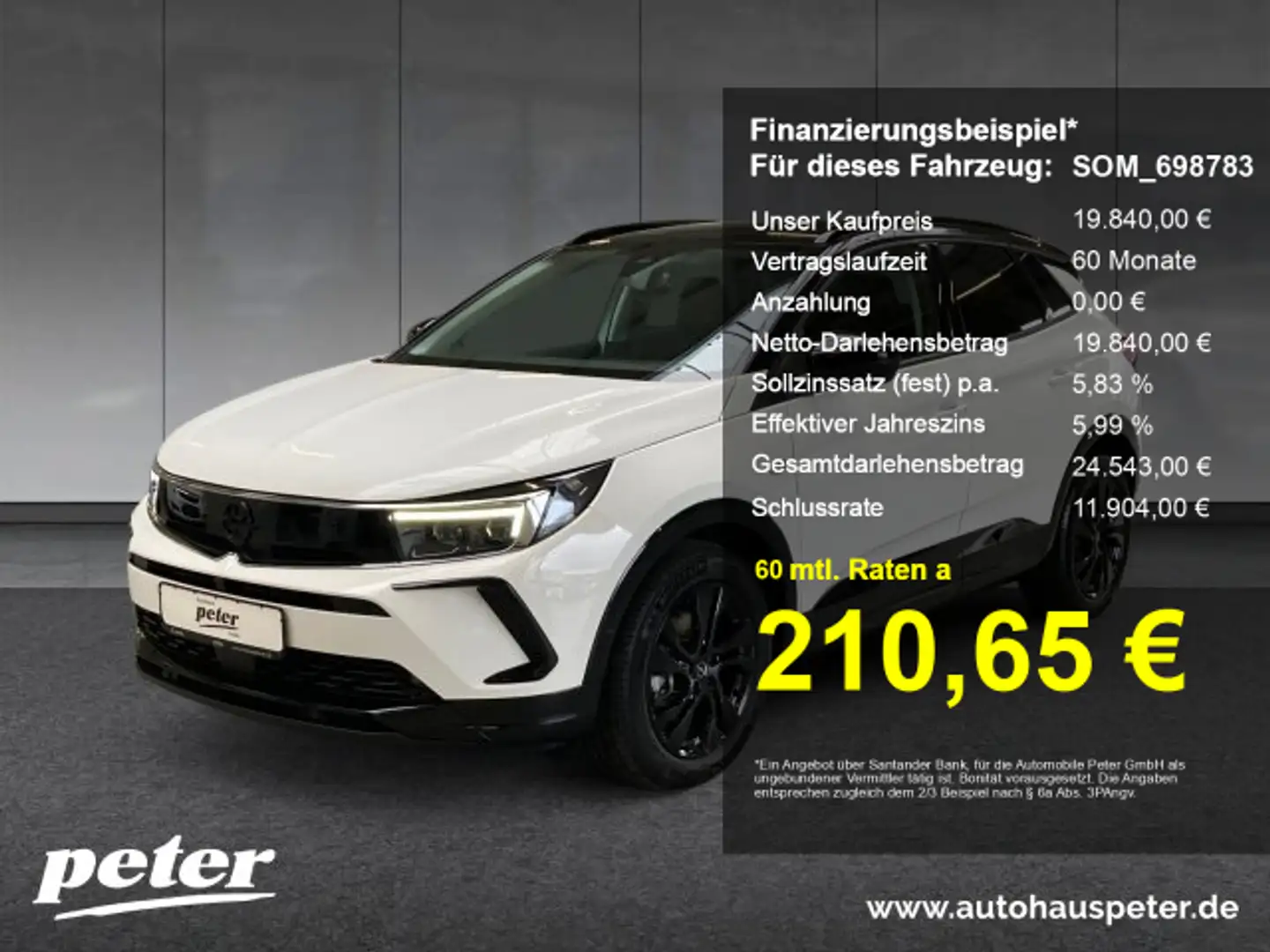 Opel Grandland Grandland 1.2 Turbo GS Line Klimaautomatik Alcantara Sitzheizung Blanc - 1