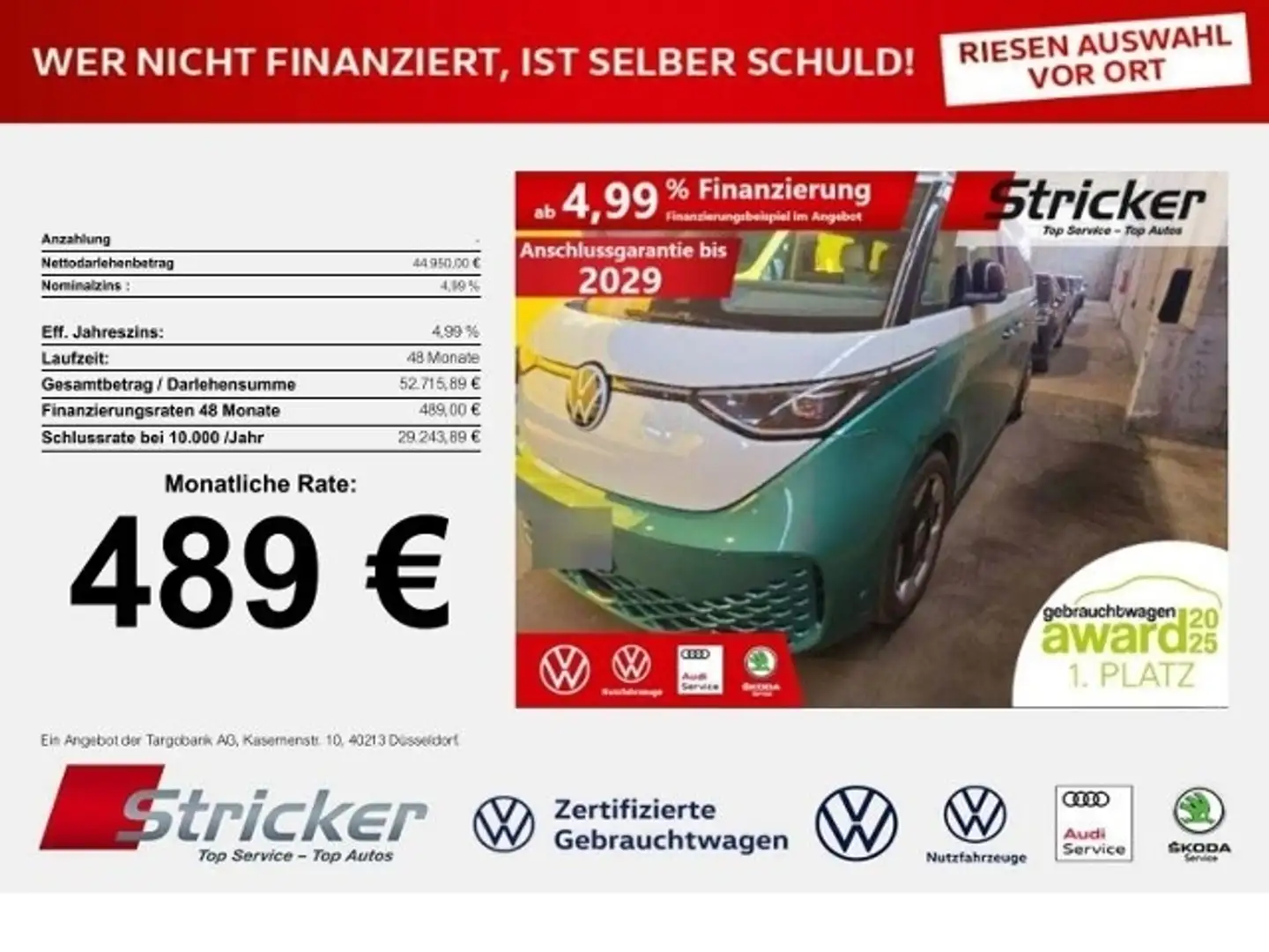 Volkswagen ID. Buzz Pro 150/77 489,-ohne Anzahlung IQ.Light Kamera Weiß - 1