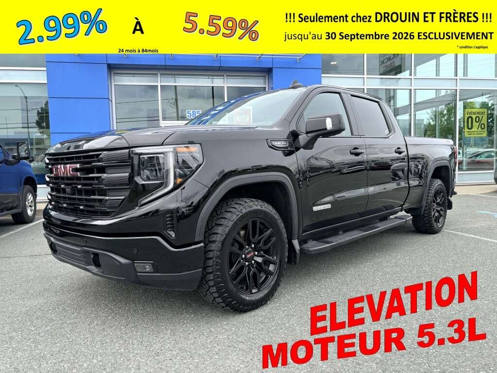 2026 GMC Sierra 1500 ELEVATION+ / CUIR / 5.3L / Crew Cab / TAUX 2.99%