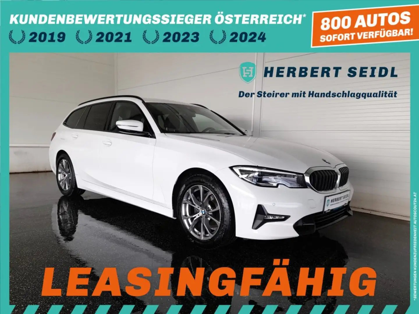 BMW 320 D Touring SPORTLINE Aut. *LASER LED / NAVI / LIVE COCKPIT PLUS / HEAD-UP / TEILLEDER / E-KLAPPE* Weiß - 1