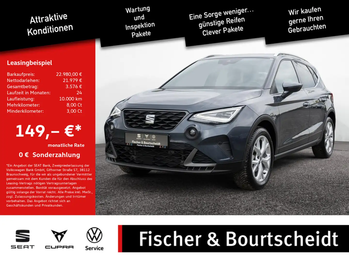 SEAT Arona 1.0 TSI FR KAM NAV PDC LED SHZ Grijs - 1