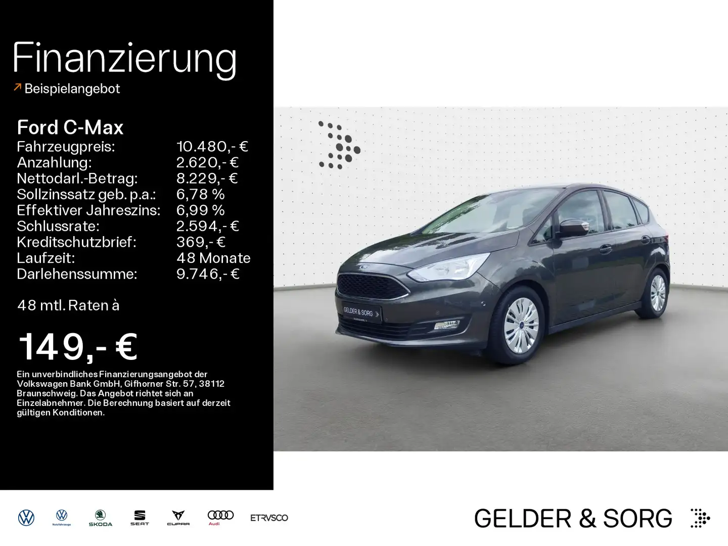 Ford C-Max Ford C-Max DXA 1.0 Tempomat|Navi|DAB|Klima Gris - 1