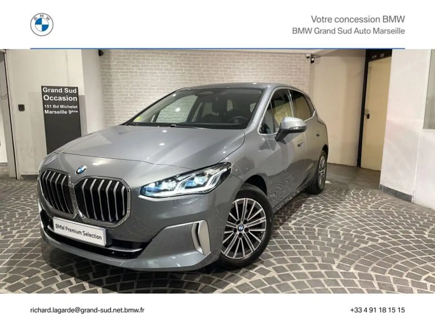 BMW 218 218d 150ch Luxury DKG7 Gris - 1