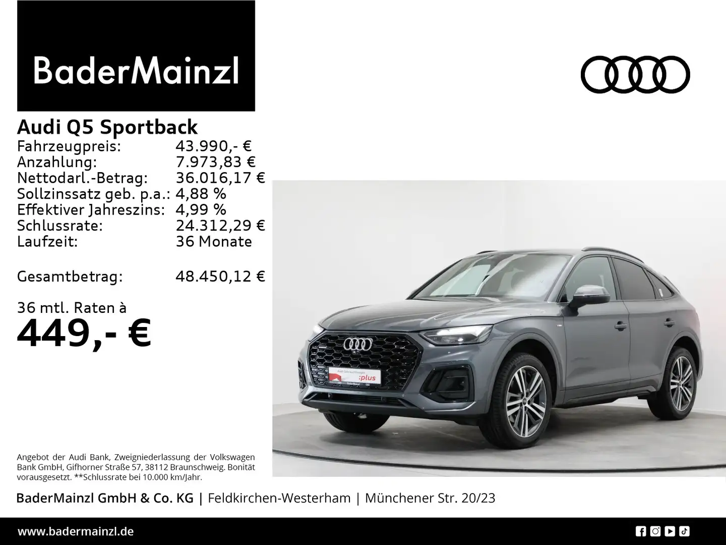 Audi Q5 40 TFSI quattro S line Kamera ACC Grau - 1