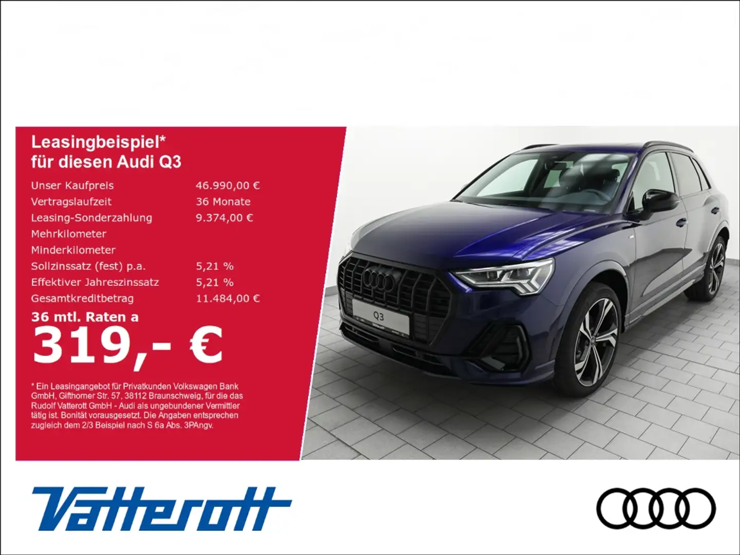 Audi Q3 S line 35 TFSI ACC Matrix Navi CarPlay Pano Kamera Bleu - 1
