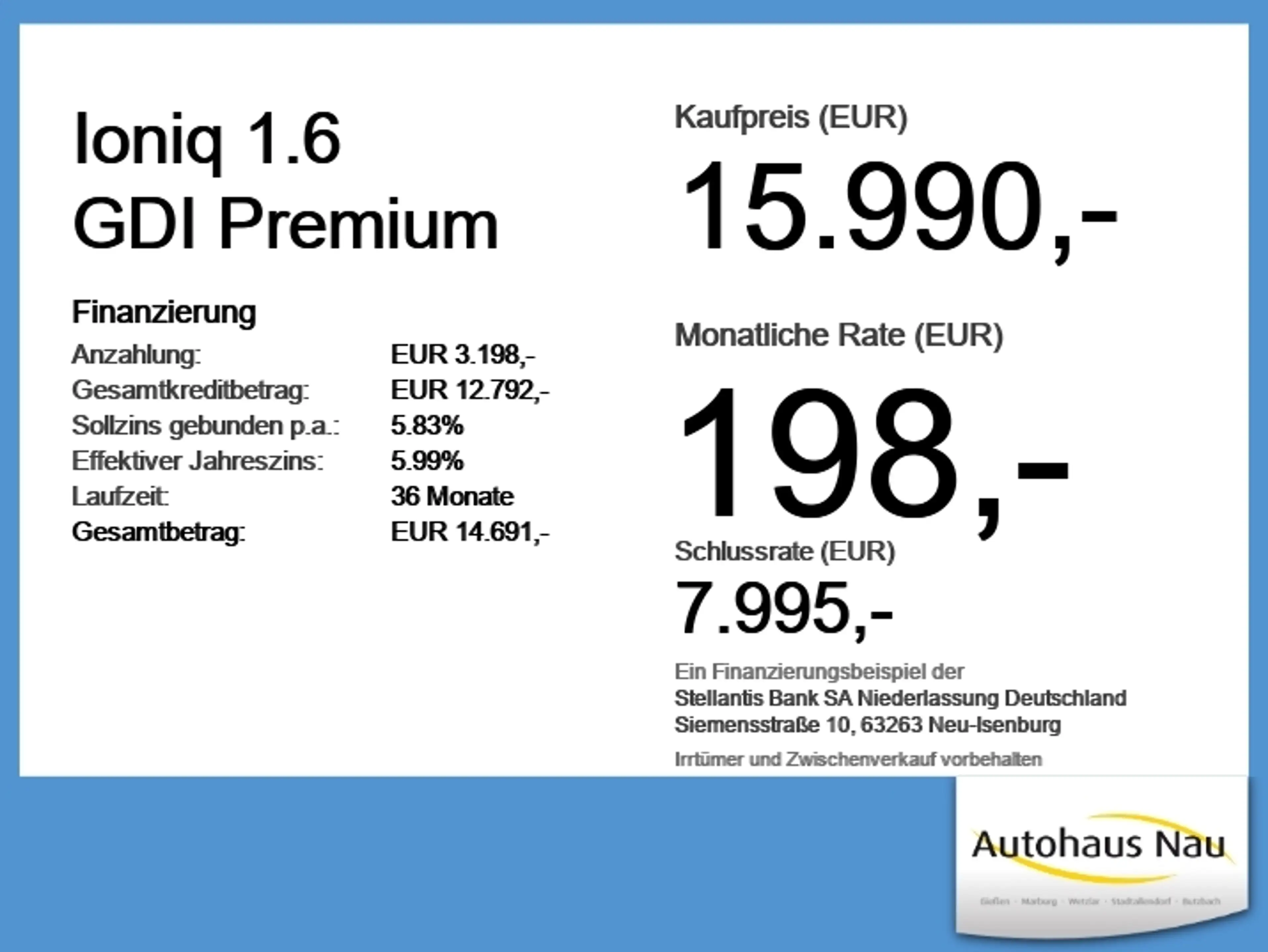Hyundai IONIQ 1.6 GDI Premium Inkl. Big Deal Paket — photo 6
