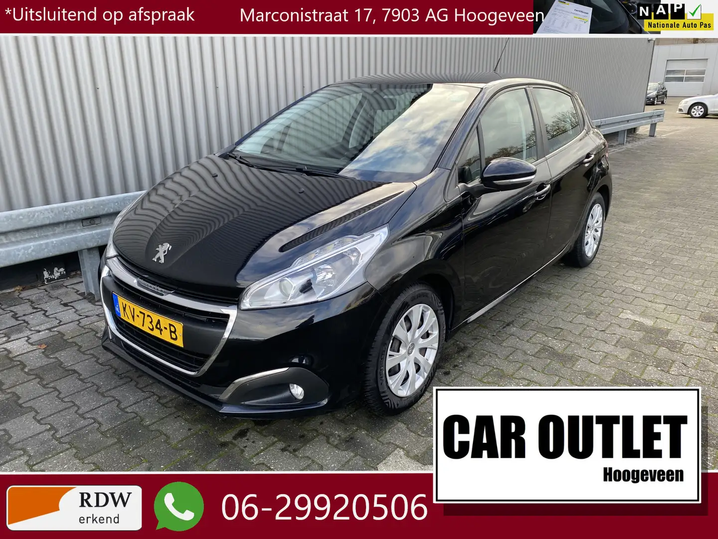 Peugeot 208 1.2 PureTech Blue Lion 165Dkm.NAP, 5-Drs, A/C, CC, Zwart - 1