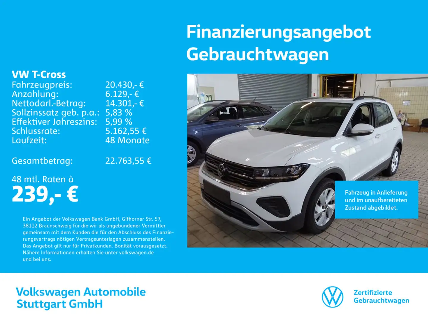 Volkswagen T-Cross Life 1.0 TSI Navi Tempomat Weiß - 1