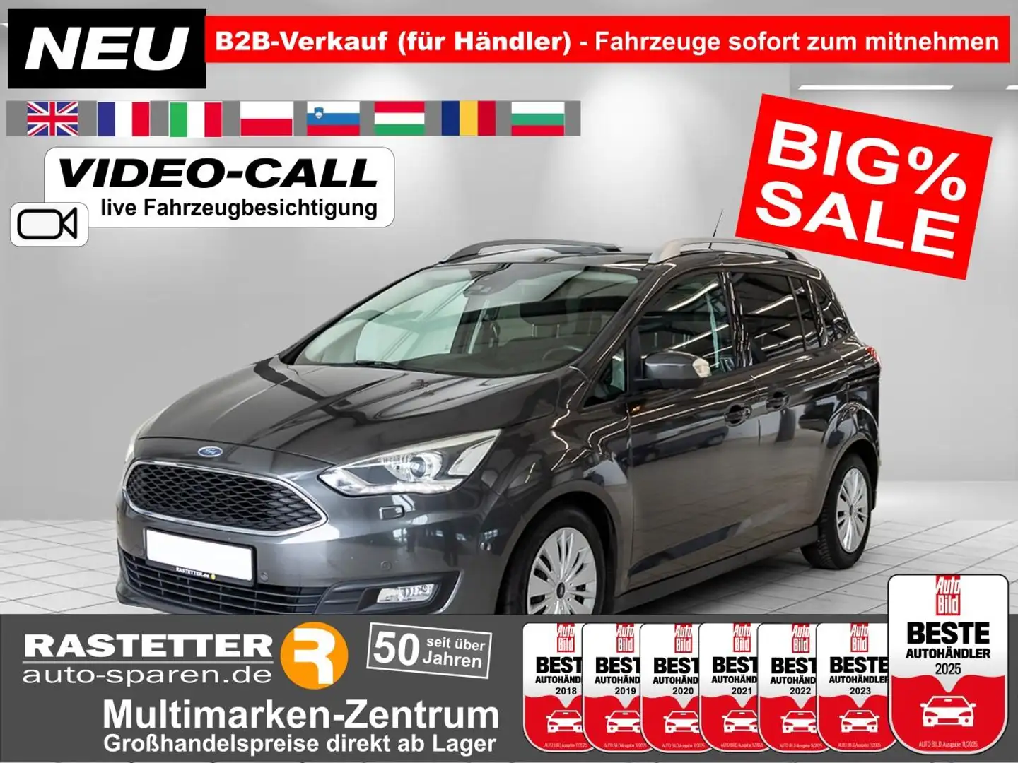 Ford Grand C-Max Business Edition BiXenon+Navi+Kamera+ParkAss+Winte siva - 1