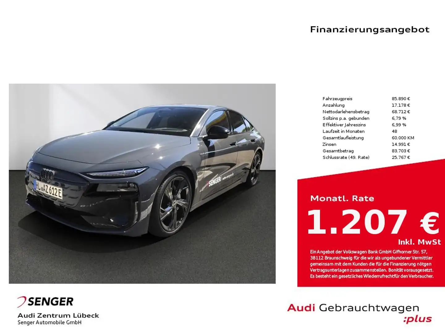 Audi A6 Sportback e-tron quattro MMI experience pro Grijs - 1
