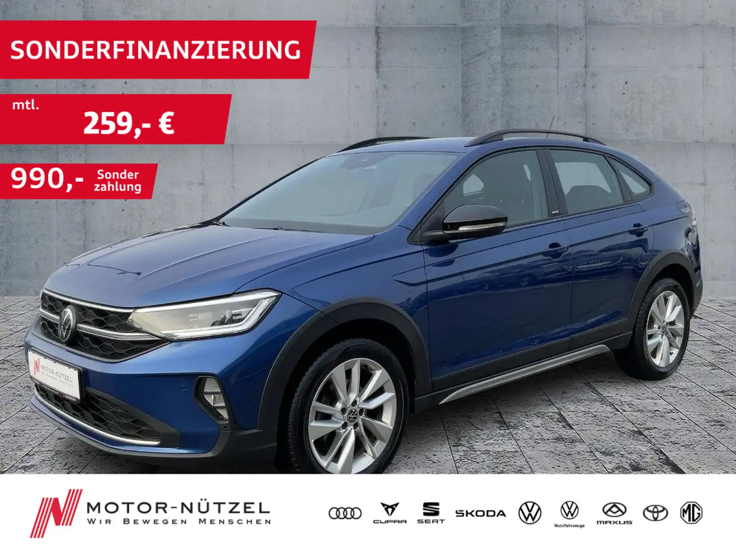 Volkswagen Taigo 1.0TSI MOVE MATRIX+APP+ACC+SHZ+PDC+RFK+NSW Blau - 1