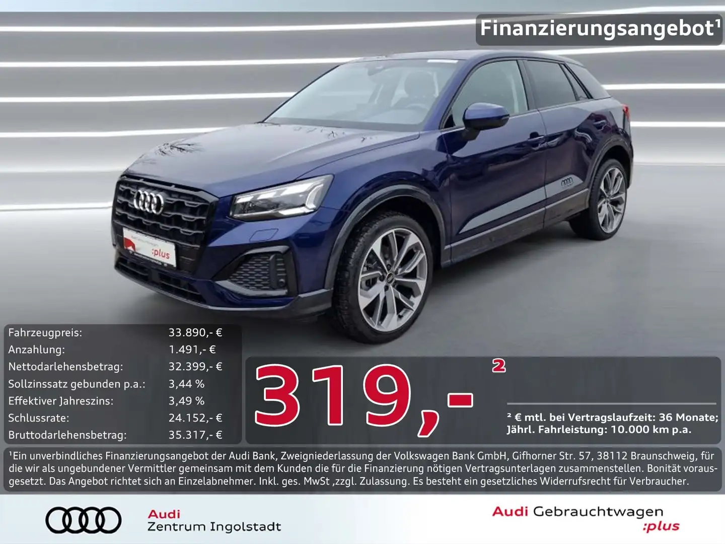 Audi Q2 35 TFSI MATRIX NAVI+ 19" AHK Advanced Blau - 1
