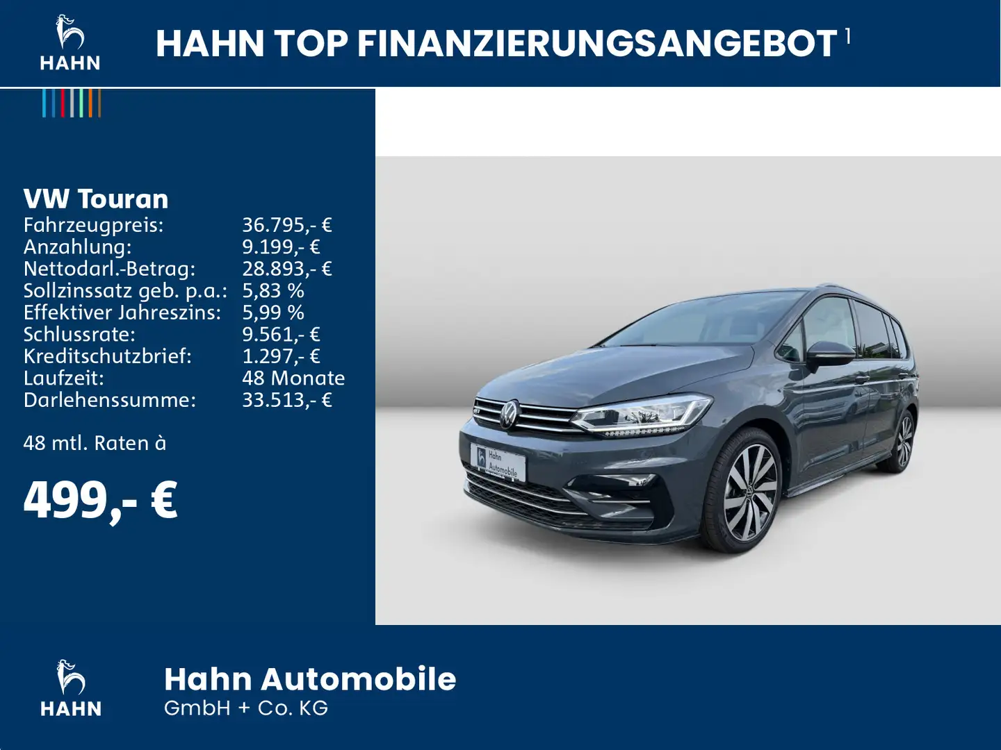 Volkswagen Touran 2.0TDI R-Line DSG AHK Cam Navi Climatr Grijs - 2