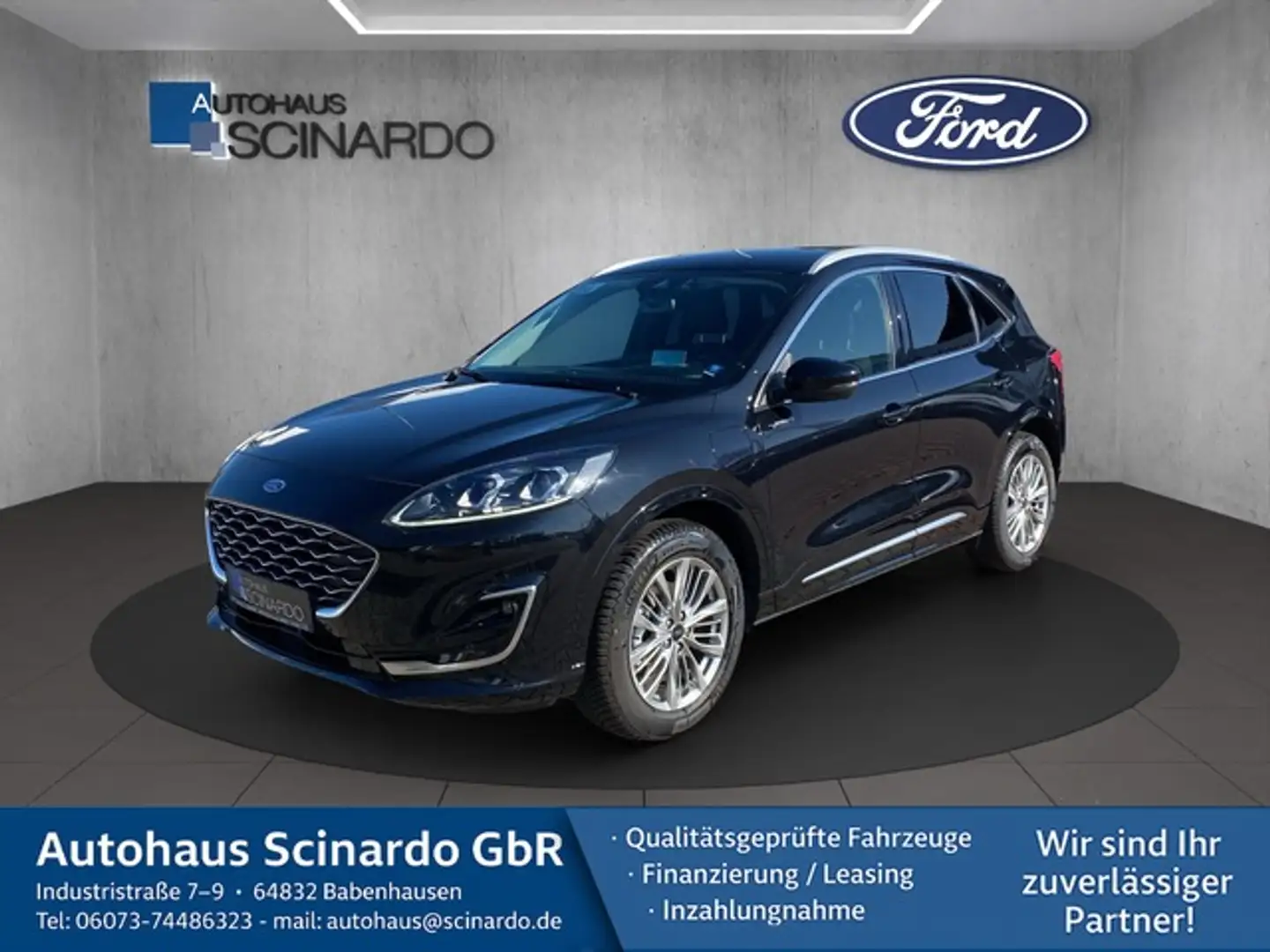 Ford Kuga 2.5 PHEV Vignale*HUD*RFK*AHK*NAVI*LEDER*B&O Schwarz - 1