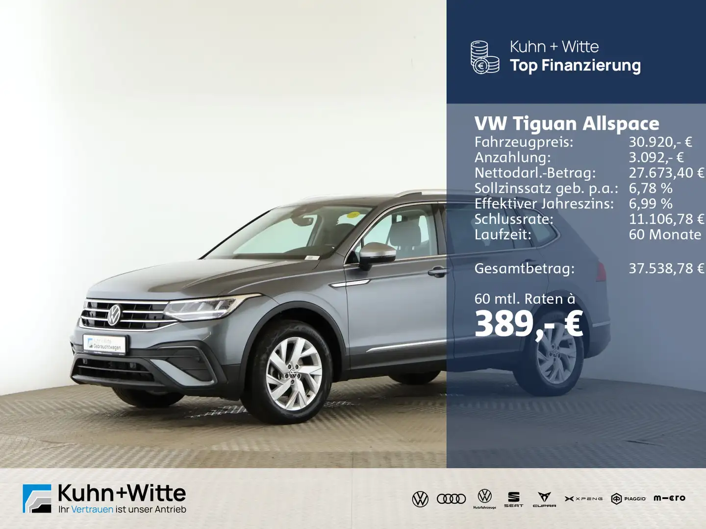 Volkswagen Tiguan Allspace 2.0 TDI Life *Pano*LED*RFK*Navi* Grau - 1