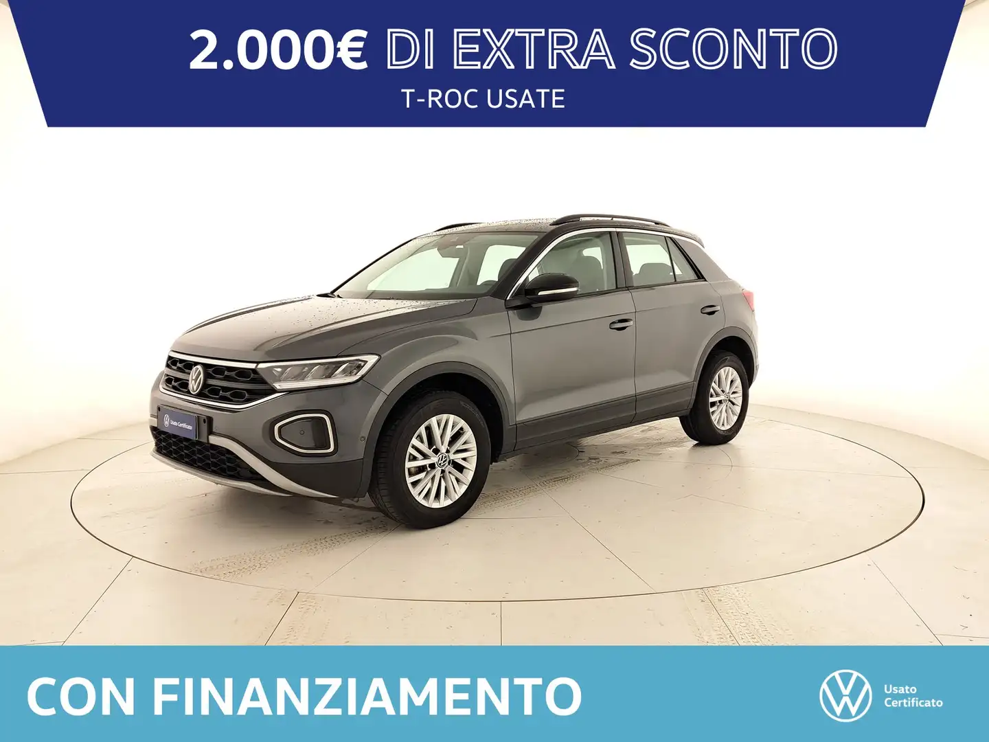 Volkswagen T-Roc 2.0 tdi life 115cv Gris - 1