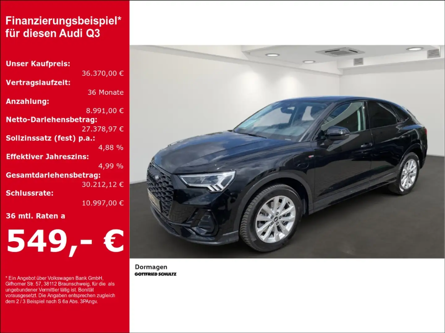Audi Q3 Sportback S line 45 TFSI e MMI AHK VIRTUAL Nero - 1