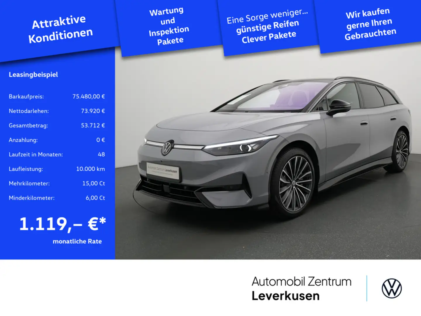 Volkswagen ID.7 Pro S MATRIX ACC H/K KAM360° AHK DCC ACC Szürke - 1