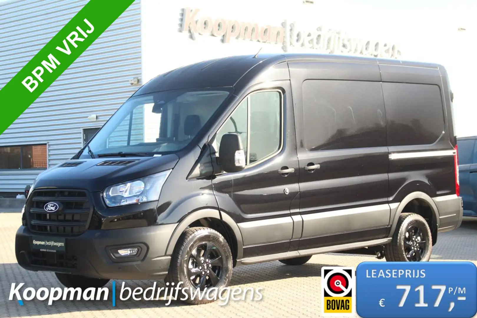 Ford Transit 350 2.0TDCI 165pk L2H2 Trend | Automaat | 2800kg t Zwart - 1