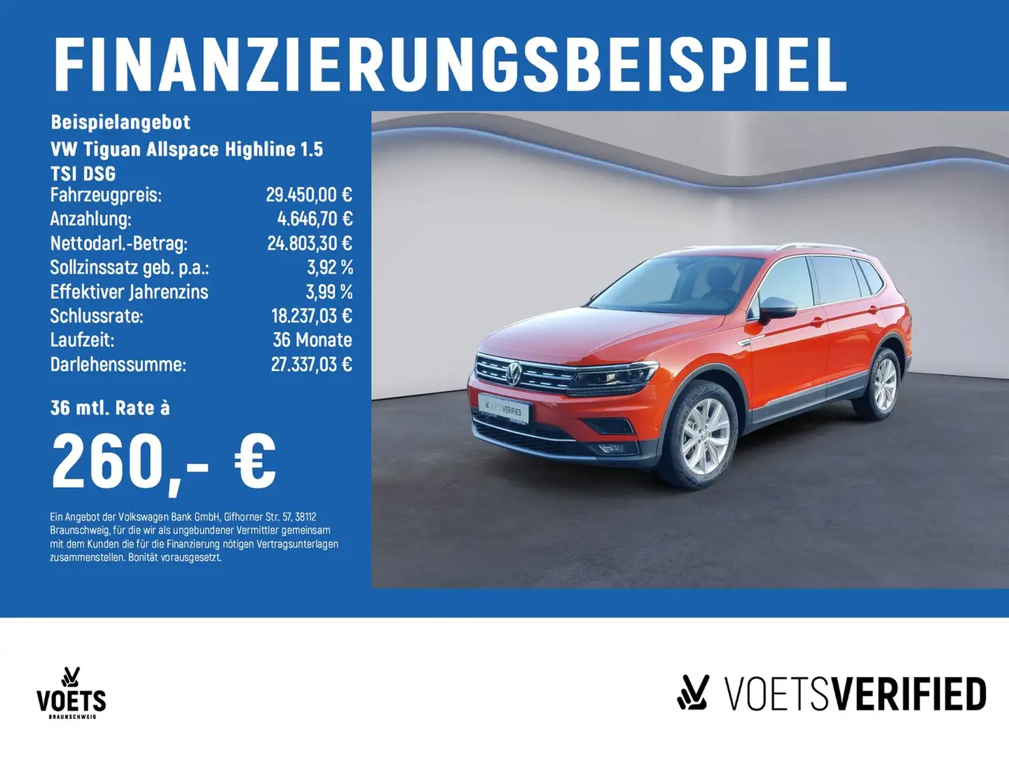 Volkswagen Tiguan Allspace Highline 1.5 TSI DSG PANO+LED+ACC Orange - 2