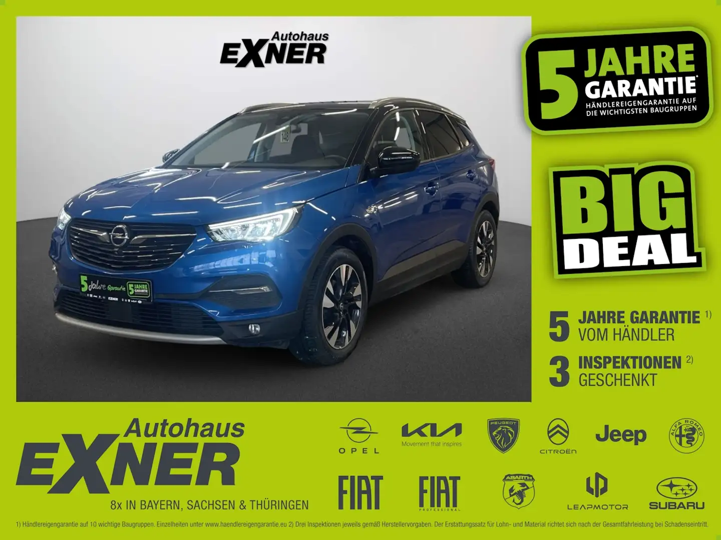 Opel Grandland X 1.6 Turbo ELEGANCE LED+Navi+SHZ+Kam. Blau - 1