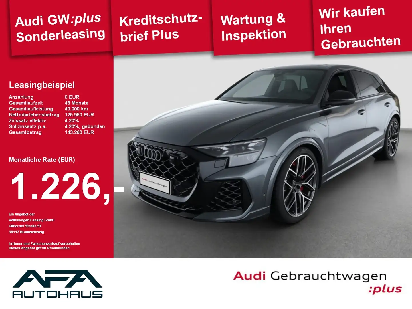 Audi RS Q8 TFSI qu. tiptr. RS-Sportabgas*Pano*B&O*AHK Gris - 1