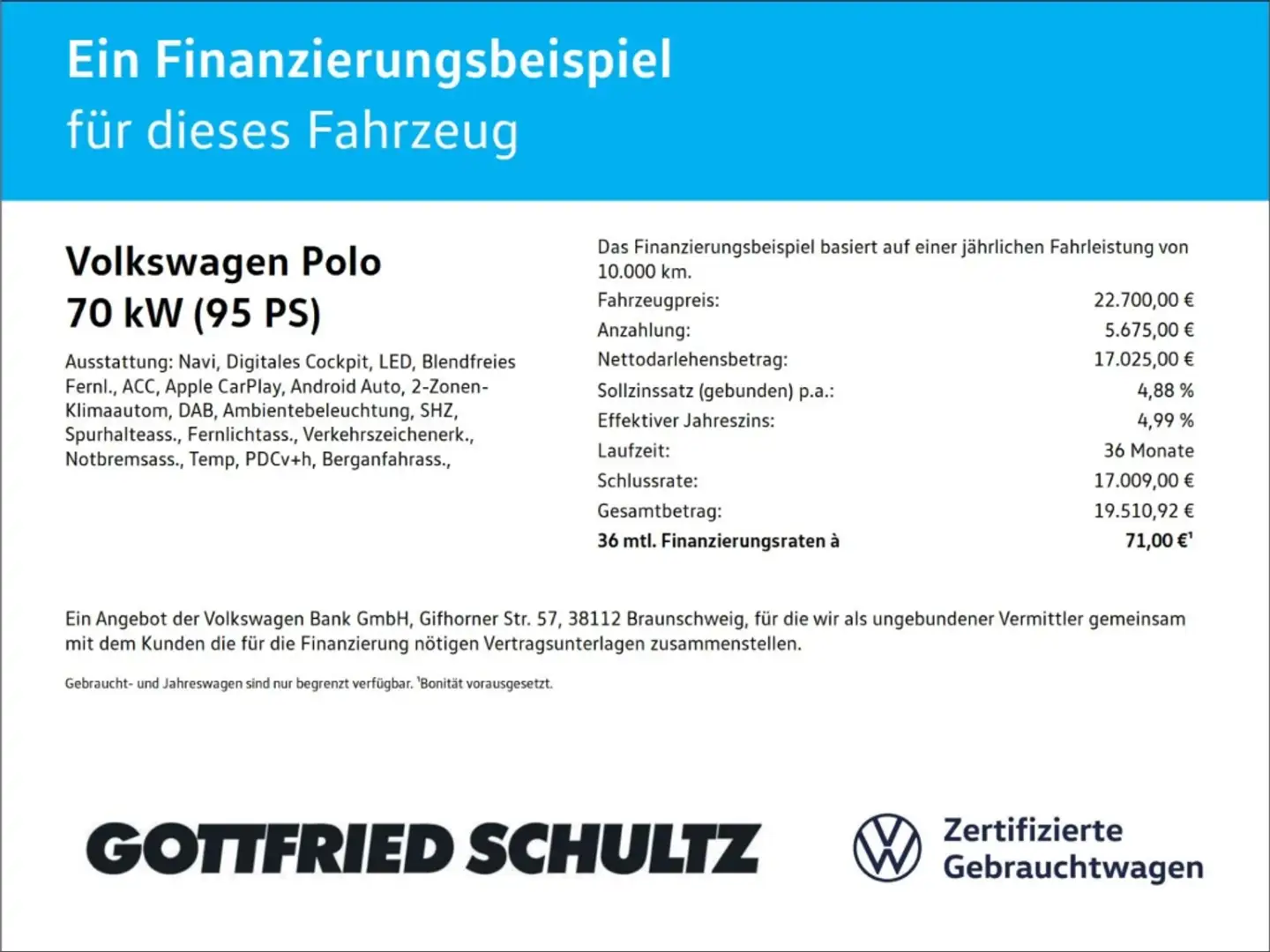 Volkswagen Polo 1.0 l TSI 70 kW (95 PS) DSG Style ACC Discover Med Zwart - 2